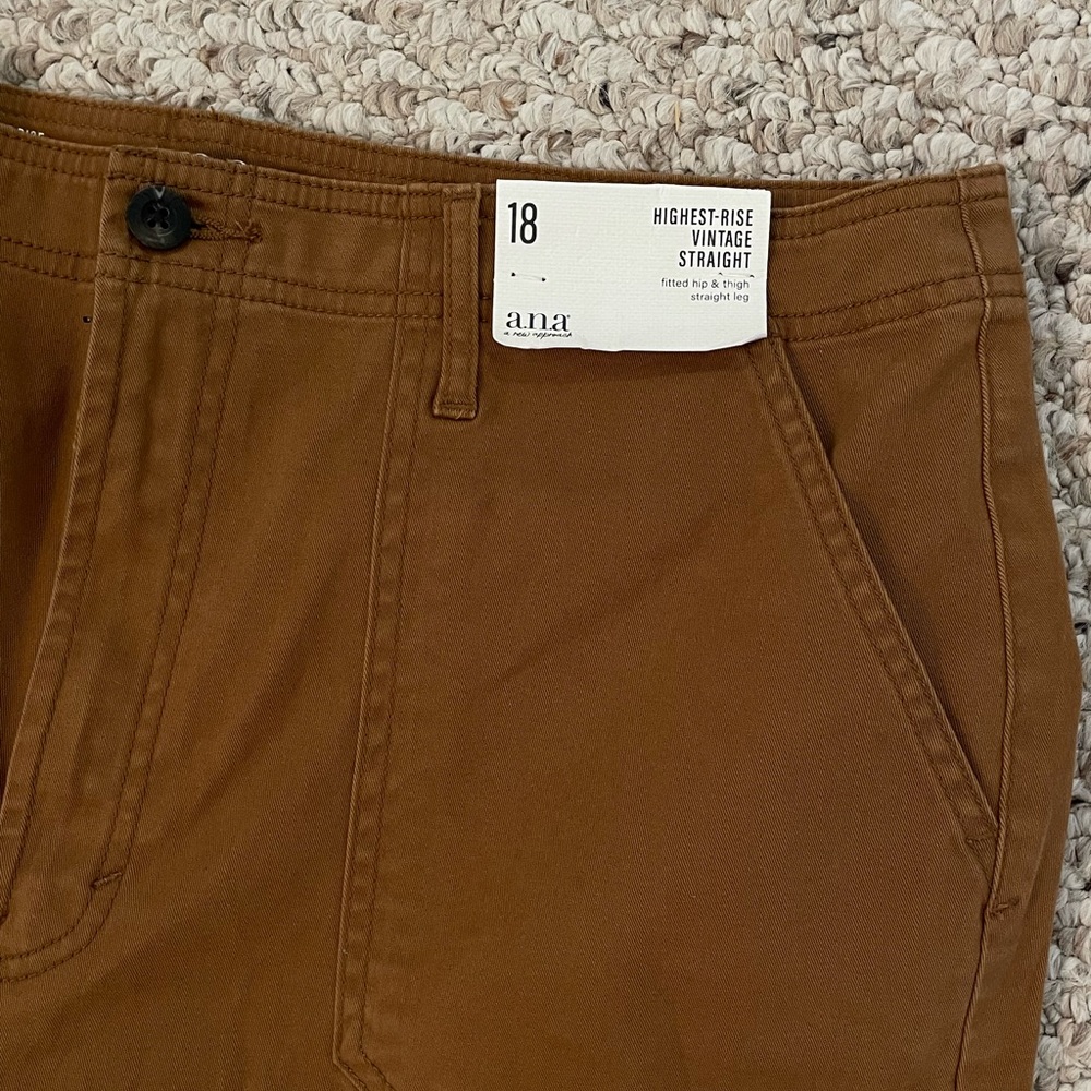 Ana pants high rise straight 18 brown NWT - Picture 2 of 10